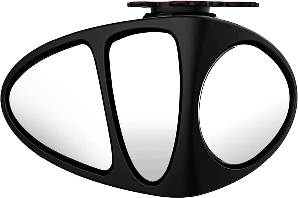 Car Blind Spot Mirror, 3-view Wide Angel Mirror Auxiliary Mirror for Front Rear Wheel Blind Spot Rear View Mirror. (Black Right)