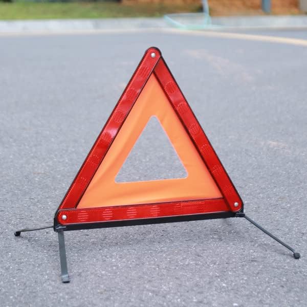 WORKKOOL Warning Triangle, Road Flares Reflective Safety Triangle Emergency Roadside Reflector, 3 Packs