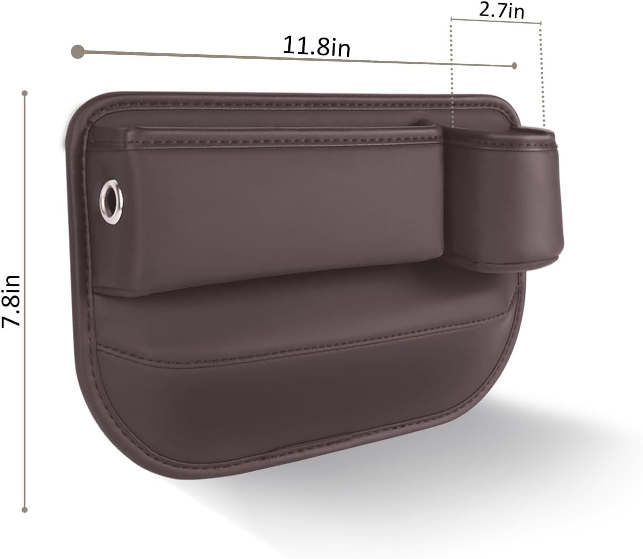 2-Pack Car Seat Gap Filler &amp; Organizer - Leather Car Storage Box with Cup Holder, Seat Gap Storage Box for Driver &amp; Passenger, Car Accessories for Women and Men (Brown)