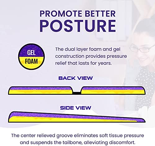 G Seat LITE Travel Gel Foam Cushion | Back Pain, Sciatica, Pressure Relief | Relieves Tailbone Discomfort, Promote Healthy Posture | Ergonomic Comfort | Car, Commute, Airplane and Travel - Gray