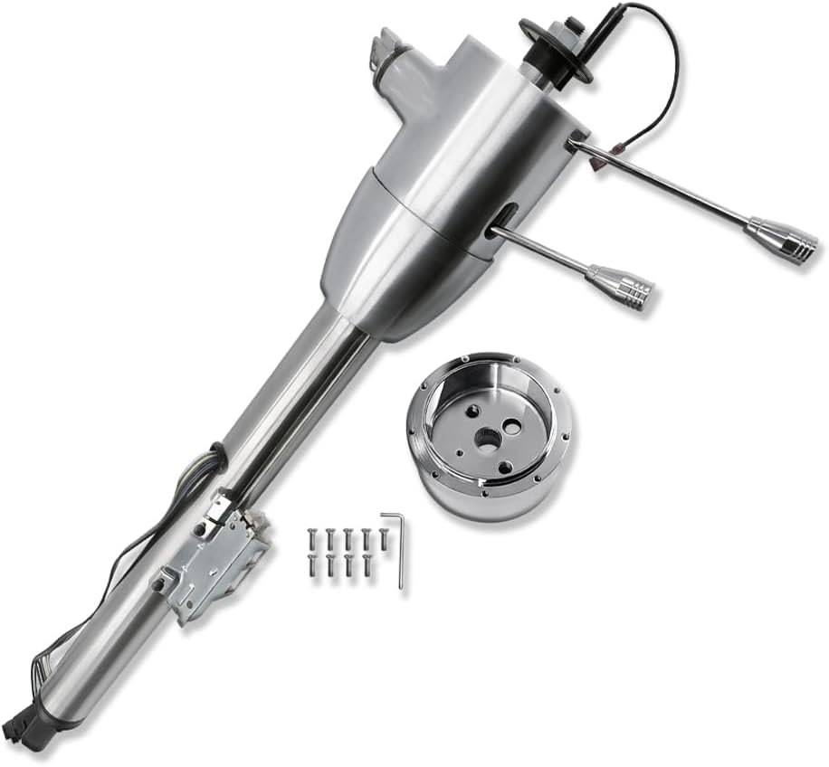 GM 28" Floor Shift Tilt Manual Steering Column Stainless Steel w/Key