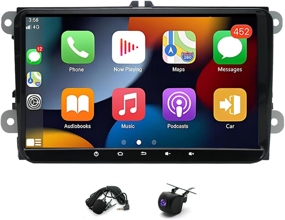 2G+32G Android 13 Car Stereo Radio Compatible for Eonon VWA13 VW/SEAT/Skoda, 9 IPS Touchscreen with Wireless Apple CarPlay Android Auto BT GPS WiFi SWC FM Backup Camera
