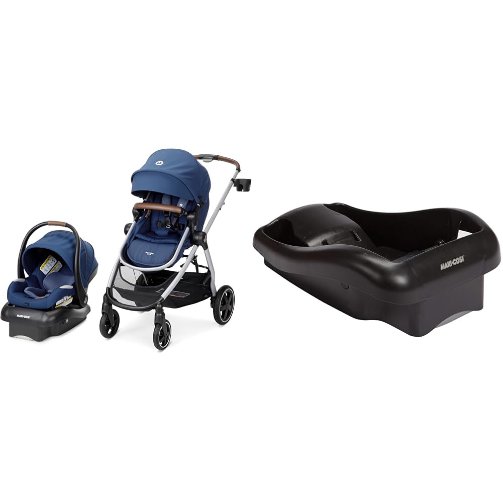 Maxi-Cosi Zelia² Luxe 5-in-1 Modular Travel System, Choose Between 5 Modes of use & Mico 30 Stand-Alone Additional Infant Car Seat Base, Black, One Size