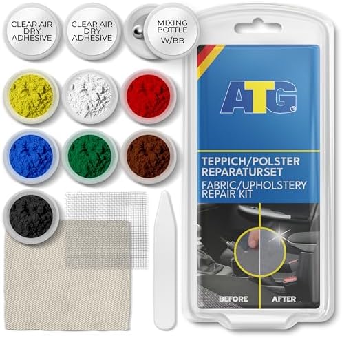 ATG Upholstery Repair Kit - Car Seat Repair Kit Fabric - Fabric Repair Kit - Carpet Repair Kit - CarSeat Patch - Burn Hole Repair Kit - Sofa Repair Kit - Car Seat Leather Repair