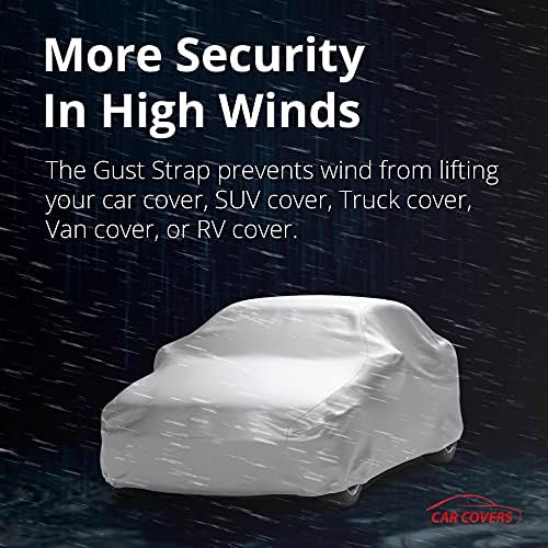 AllGuard Gust Strap Wind Protector Kit – Heavy-Duty Car Cover Straps with Bungee Cords and Hooks & Strong Locking Clips, Universal Fit for Most Cars, SUVs, Trucks, Keeps Covers Secure in High Winds