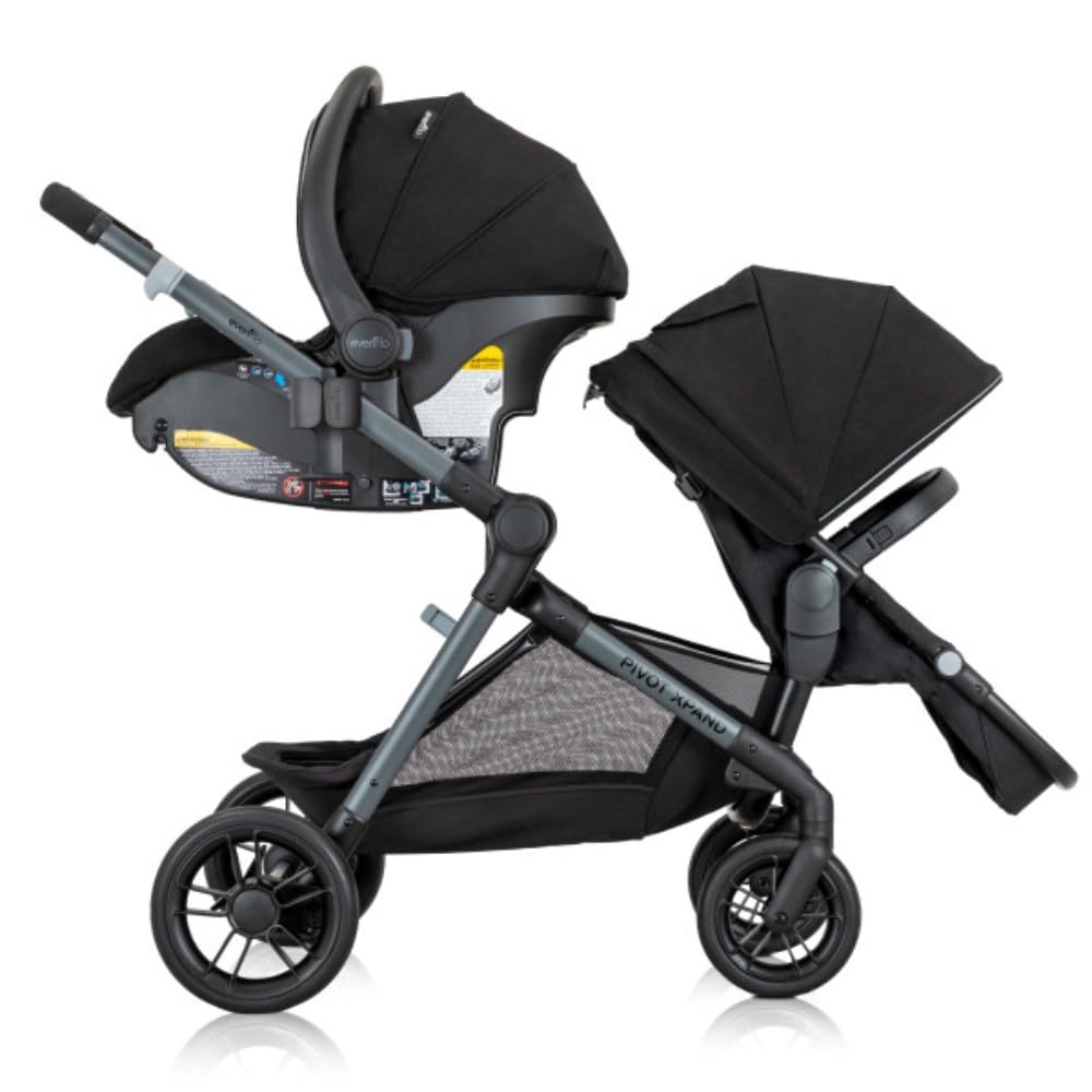 Pivot Xpand Modular Travel System with LiteMax Infant Car Seat with Anti-Rebound Bar (Ayrshire Black)