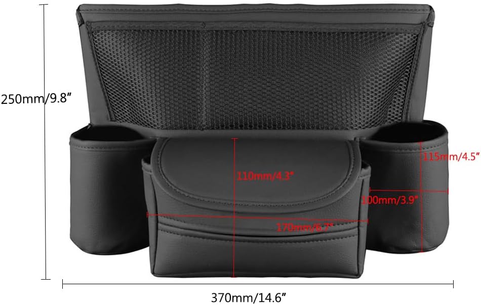 Car Purse Holder Between Seats Car Organizer, Leather Large Capacity Car Handbag Holder for Front Seat, Seat Back Net Bag Double-sided Tissue Storage Handbag Holder Car Divider (Black)