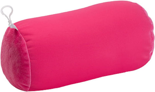 Wolf Essentials Microbead Bolster Tube Travel Pillow - Compact Neck Roll Pillow for Airplane, Car, or Home - Soft Lumbar Support Pillow - Pink