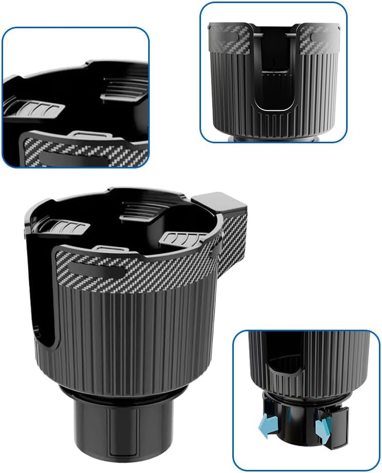 Car Cup Holder Expander, Car Cup Holder Expander Organizer, Coffee Drinks Bottle Holder Extender Adapter for Large Bottles Mugs