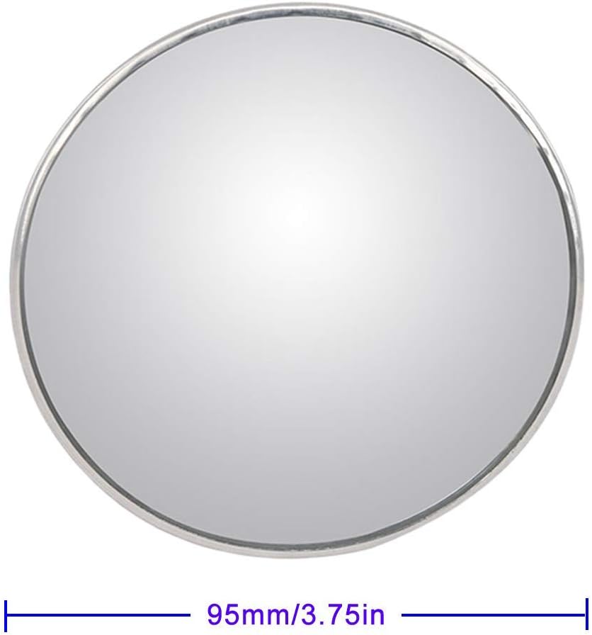 2Pcs 3 Inch Non-Adjustable Large Stick-On Convex Blind Spot Mirror, HD Glass Big Round Rear View, Strong Adhesive for Car, Van, SUV and Trucks (3"(75mm), Frameless)