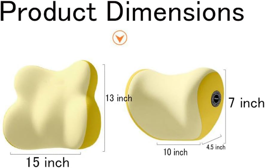 Lumbar Support Pillow & Headrest Pillow Set of 2, Car Seat Back Cushion