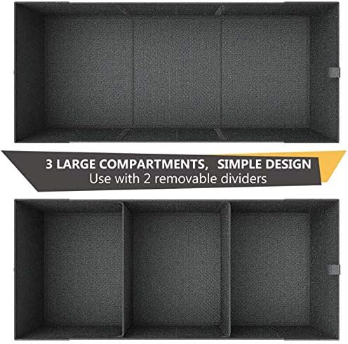 MIU COLOR Trunk Organizer for SUV, Sturdy Car Organizer, Non-Slip Bottom, Folded Storage Organizer for Sedan, Van, Jeep, Grocery, Car Organization for Men, Women, Large 3 Compartments, Classic Blk