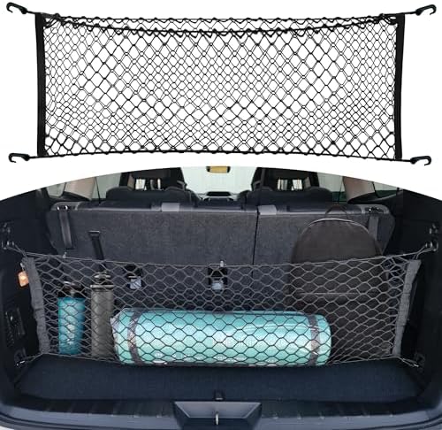 Envelope + Floor Style Elastic Trunk Mesh Cargo Net for Subaru Ascent 2019-2025 - Premium Trunk Organizers and Storage - Luggage Net for SUV - Best Car Organizer for Subaru Ascent