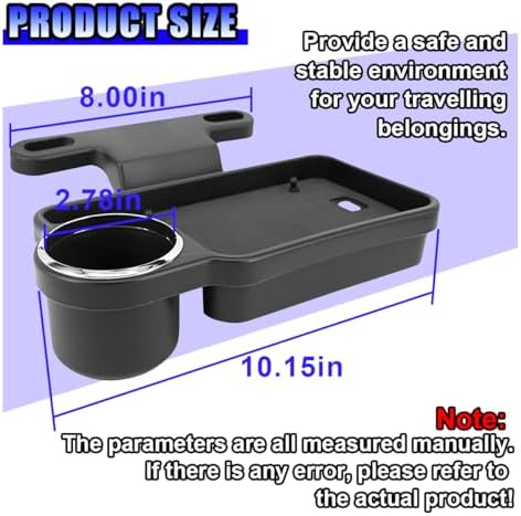 Car Cup Holder Tray, Foldable Car Backseat Organizer Food Tray for Eating, Multifunctional Detachable Headrest Drink Trays Desk for Most Vehicles Road Trips