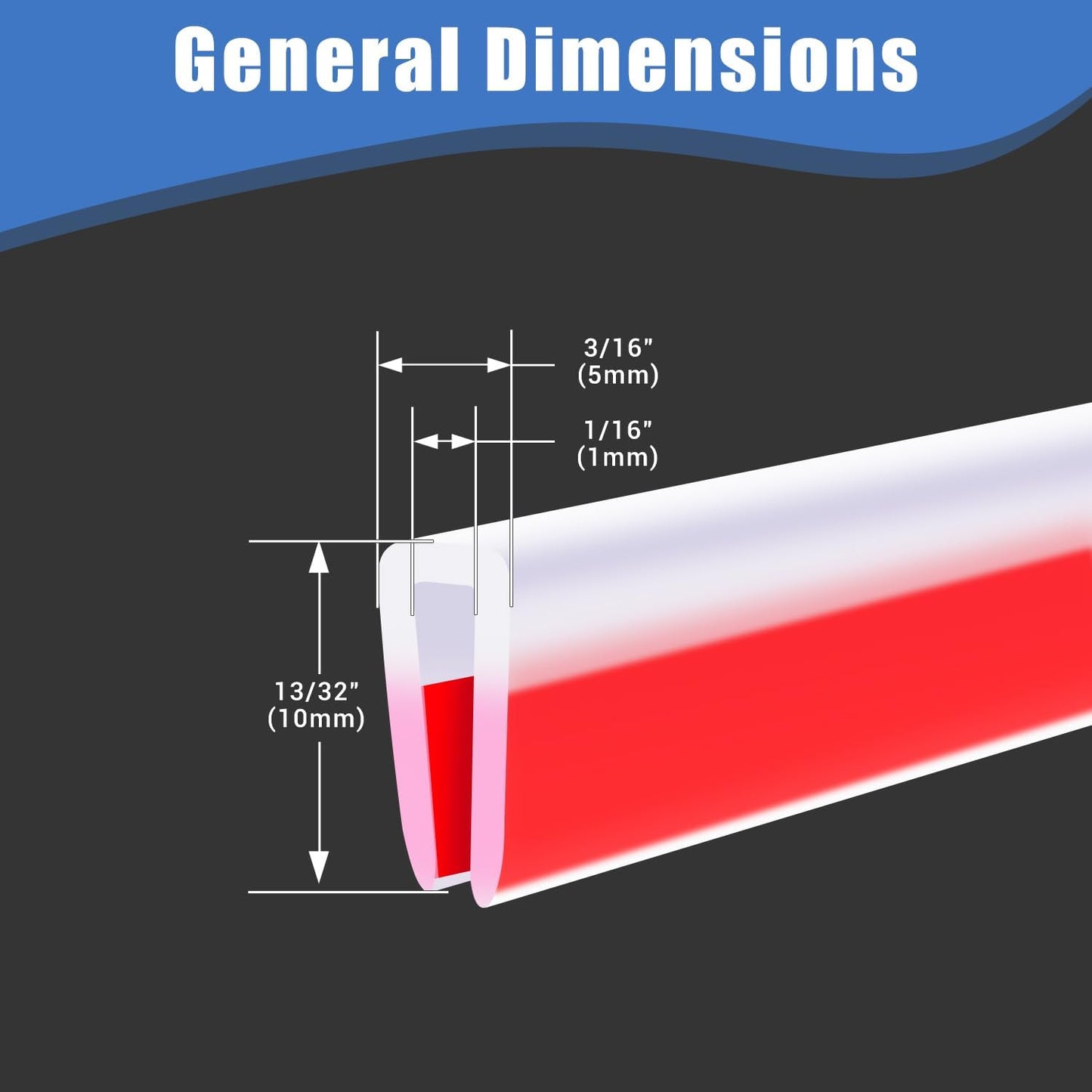 Clear Rubber Edge Trim, Self-Adhesive Transparent Edge Protector for Sheet Metal Parts, Car Doors, Flexible Silicone Rubber Material, Size 1/16"(1mm), Fit 0-3/32"(2mm), U Channel Edge Guard, 20Ft