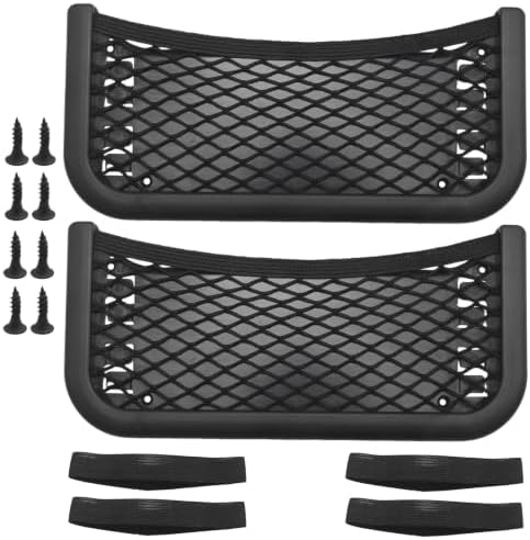 2 PCS ABS Plastic Frame Automotive Cargo Nets, Versatile Mesh Storage Pocket for Auto, RV, Boat, and Travel Accessories