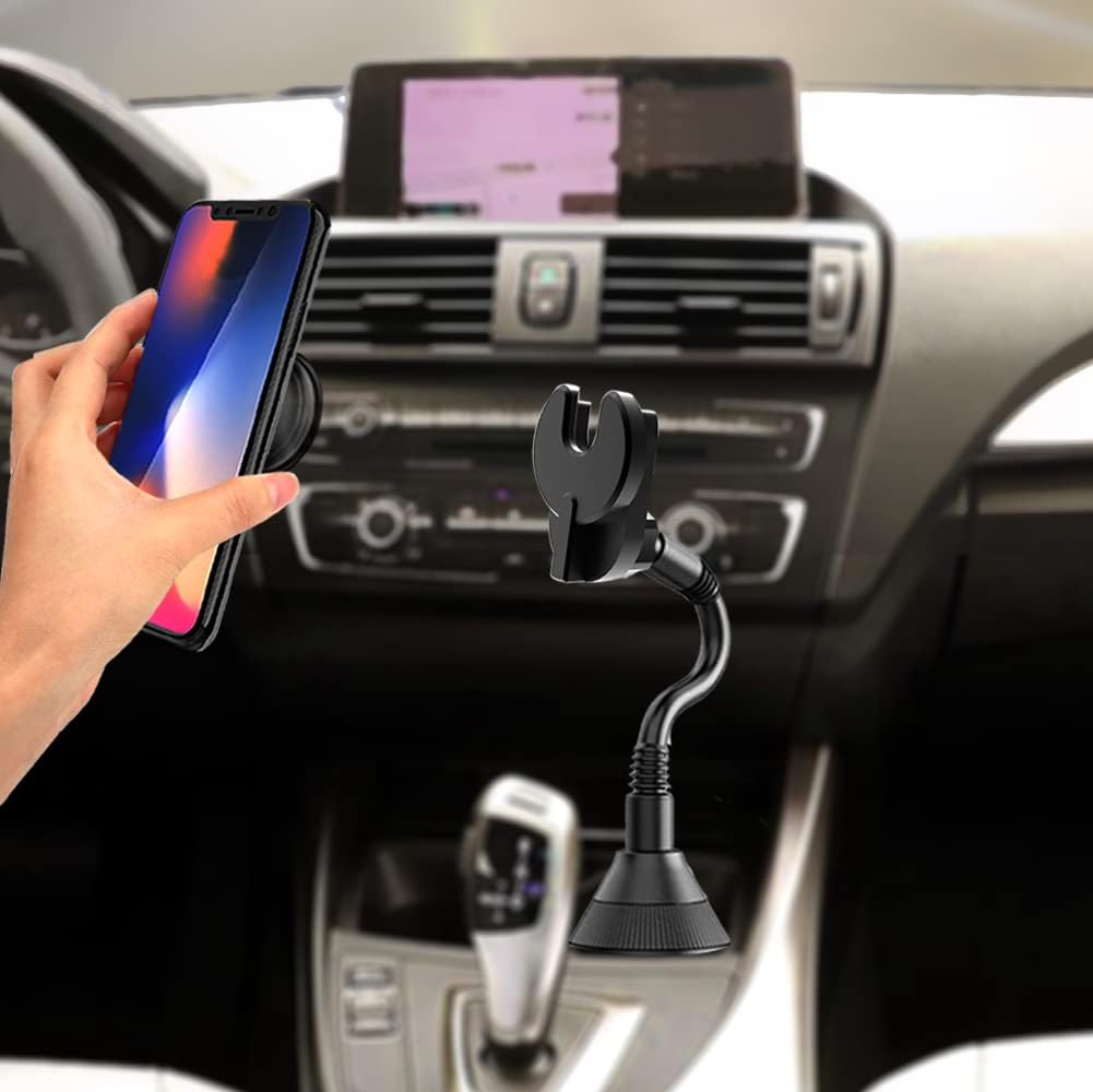 JCWINY Car Phone Holder for Pop Socket, Car Cup Holder Phone Holder Compatible with Popsocket Mount for Car, Flexible Gooseneck Car Mount for Pop Mount Fits iPhone Samgsung and Any Smartphones