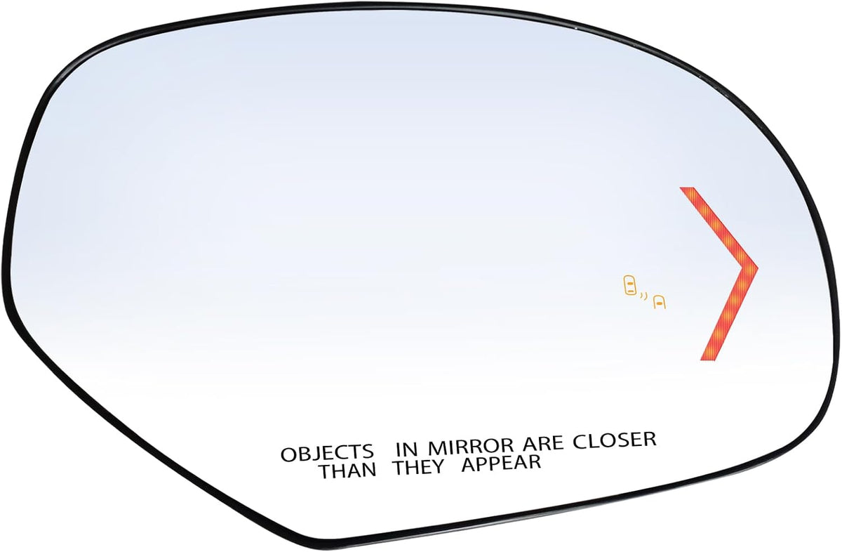 Driver Side Replacement Mirror Glass Compatible with Yukon Tahoe Escalade 2009-2014, Blind Spot Detection, w/o Auto Dimming, 20778440