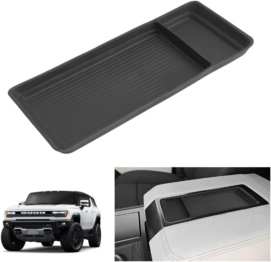 LUWU Center Console Organizer Compatible with 2023 2024 2025 2026 GMC Hummer EV SUV Accessories 2025 2026 Hummer EV Pickup Armrest Console Organizer Armrest Storage Tray