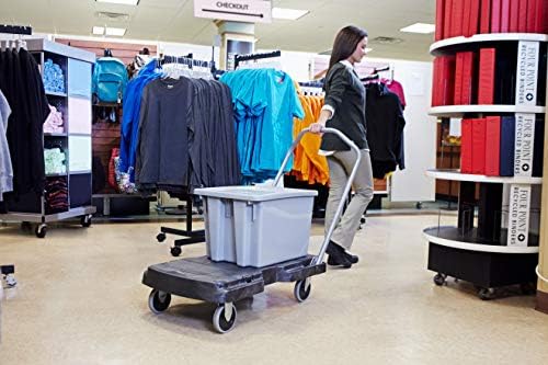 Rubbermaid Commercial Palletote Storage Stack and Nest Lid, 2 Cu. Ft, Gray Tote, for Warehouse/Garage/Cleaning/Maintenance