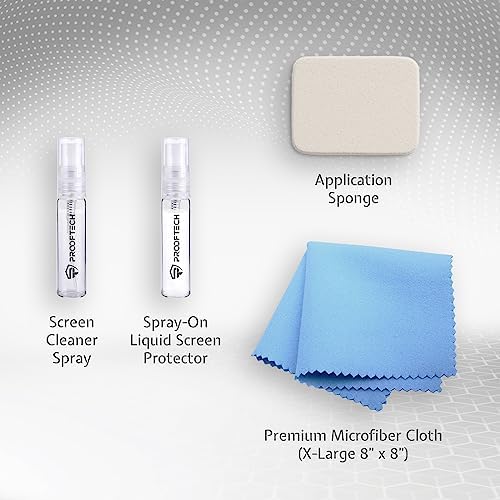 ProofTech SPRAY ON Liquid Glass Screen Protector for up to 10 Devices - Wipe On Scratch and Crack Resistant Nano Protection for All Phones Tablets Smart Watches Universal