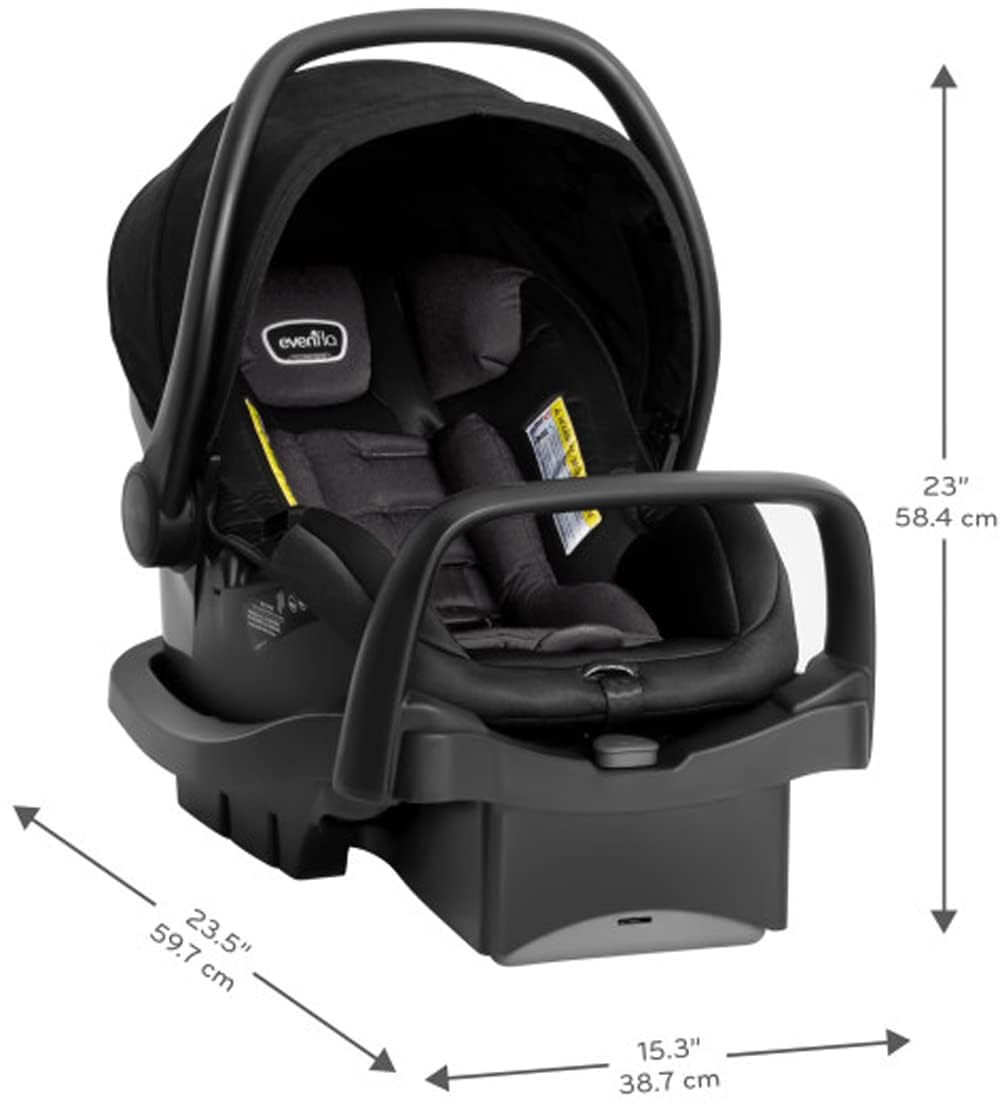 Evenflo Pivot Suite Modular Travel System with LiteMax Infant Car Seat, Dunloe Black