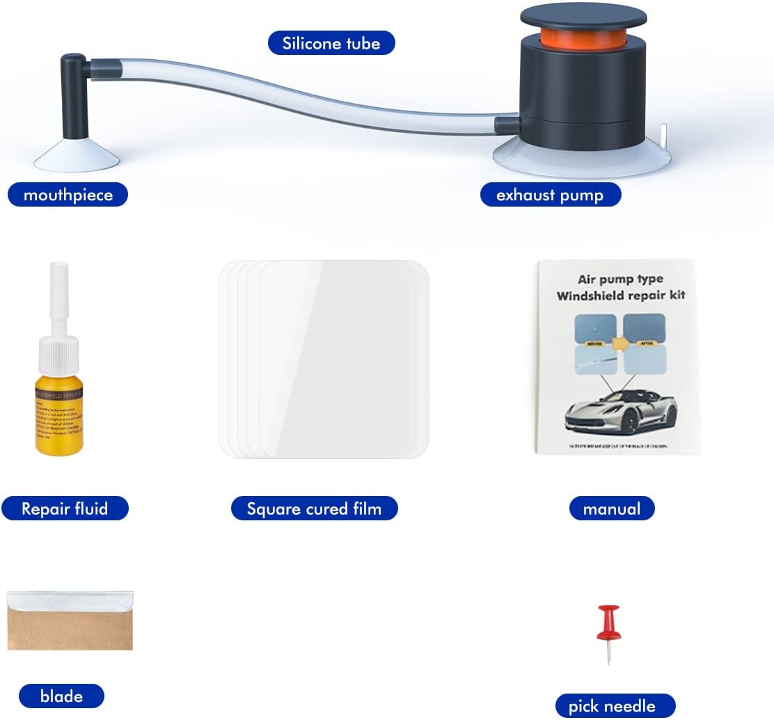 Windshield Repair Kit Applicable to All Models of Windshield, Window Punctate Damage Repair (Single Repairs Set)