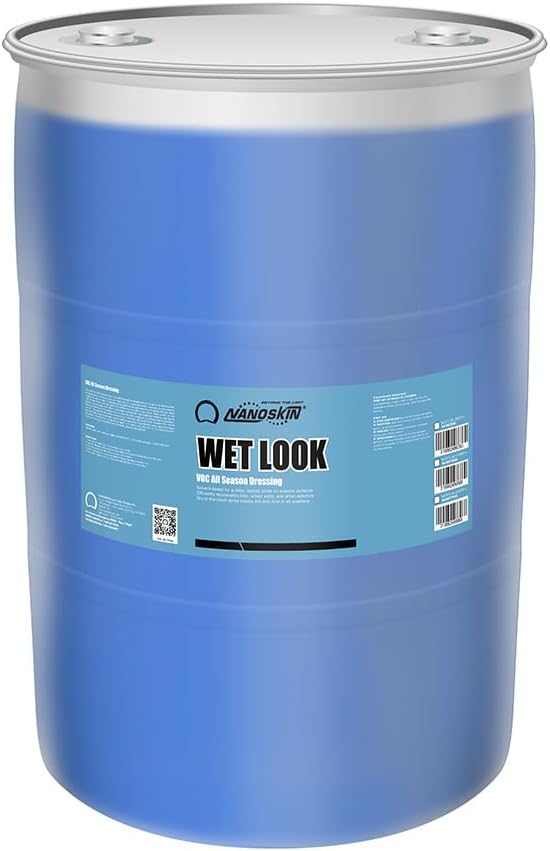 Nanoskin WET LOOK All Season Dressing 1 Gallon - Exterior Rubber & Plastic Solvent Based Dressing for Car Detailing | Produces a Deep, Rich, Long lasting shine | Safe For Cars Trucks, Motorcycles, RVs