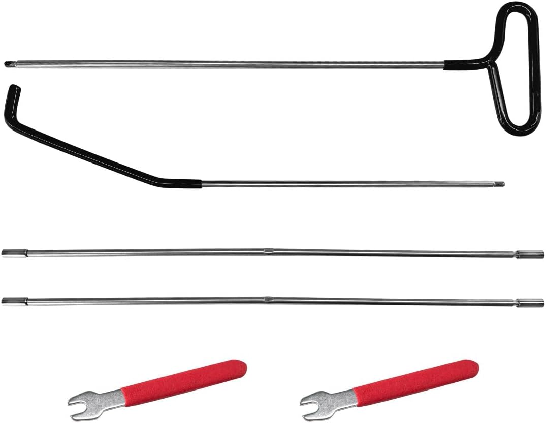 DXNQ Car Long Reach Tool, 67" Multi-Function Automotive Emergency Tool, Portable Long Pin Puller Hook Kit with Adjustable Length for Vehicles, Car Repair Tool Kit Accessories (Red)