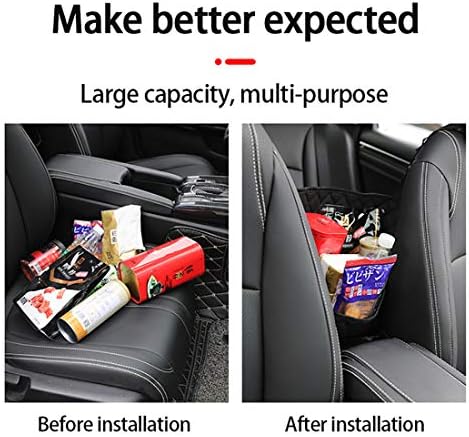 Car Purse Holder - Durable Leather Seat Back Organizer, Front Seat Storage Barrier, Pet & Kids Driver Storage Netting Pouch
