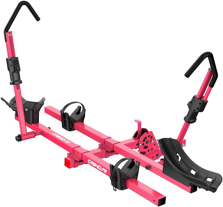 2-Bike Rack Hitch for Car, 160 Lbs Hitch Mount Platform Style Bicycle Carrier, Smart Tilting & Easy Fold for Car SUV Truck RV with 2”Receiver, Bike Rack Fits Up to 5-Inch Fat Tire E-Bikes