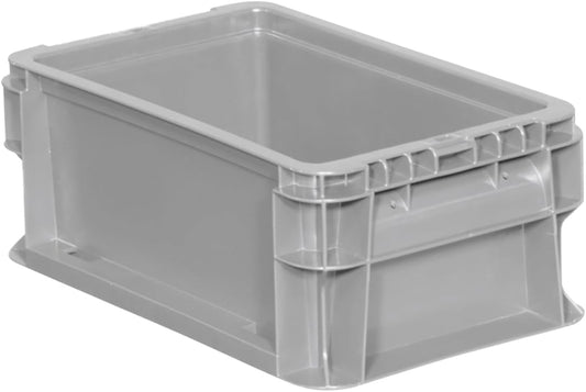 Buckhorn SW120705F101000 Plastic Straight Wall Storage Container Tote, (12-Inch x 7-Inch x 5-Inch), Light Gray
