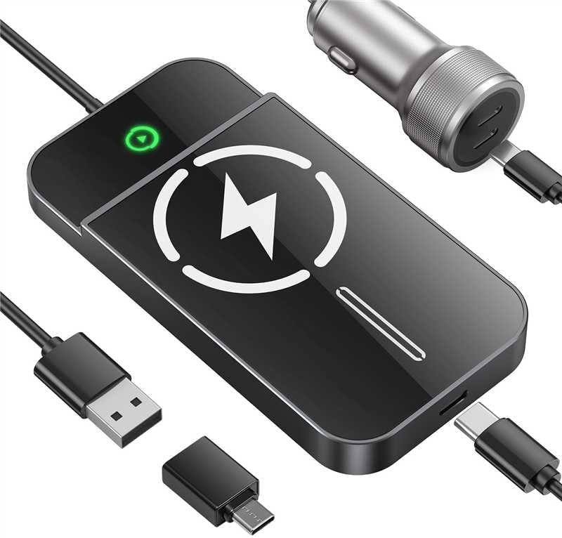 Wireless CarPlay Adapter with Magnetic 15W Fast Charging for iPhone 17/16/15/14/13/12 Series – Wired to Wireless CarPlay Converter, Auto-Connection Plug & Play