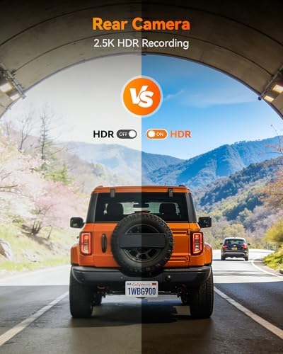 WOLFBOX 2.5K HDR IP67 Rear Camera, 21.3ft Threaded 6-Pin, G900 PRO/TriPro