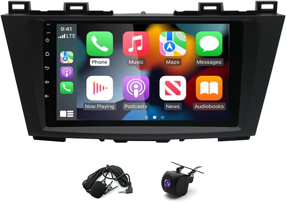 2G+32G Android 13 Car Stereo Radio Compatible for Mazda 5 2011-2013, 9inch Touchscreen with Wireless Carplay & Android Auto, WiFi, GPS, Mirror Link, FM/RDS, SWC + AHD Backup Camera, 2+32GB