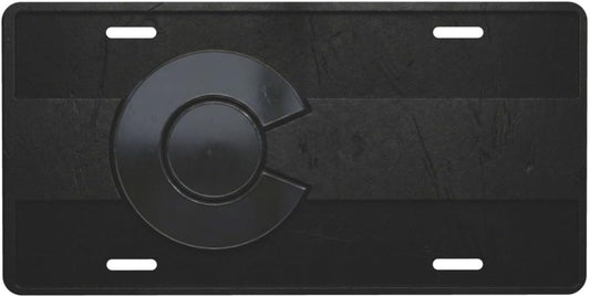 Colorado Black Flag Aluminum License Plate Decor 6x12 | Colorado Flag Decor, 6x12 In UV Printed Aluminum, Garage Wall Metal Sign, 4 Pre-drilled Holes, Non-DMV Art.
