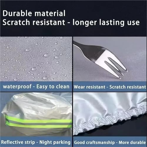 6 Layers Car Cover Waterproof All Weather for Automobiles, Outdoor Full Cover Rain Sun UV Protection with Zipper Cotton, Universal Fit for Sedan (194-208 inch)
