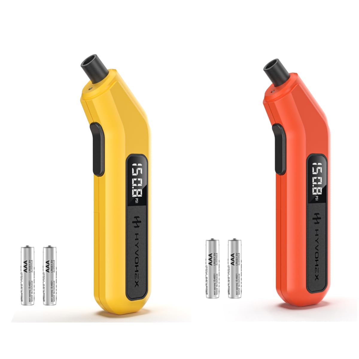 2 Pack Tire Pressure Gauge Digital 200 PSI, HYVOHEX Tire Gauges for Tire Pressure with AAA Batteries, Visual LED Display Tire Gauge with Backlight, Digital Tire Gauge for Car Truck Motorcycle Bicycle