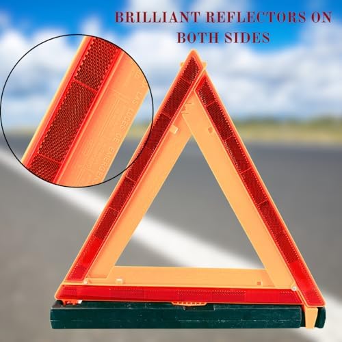 3 Piece Triangle Warning Reflectors for Road Safety, DOT Approved