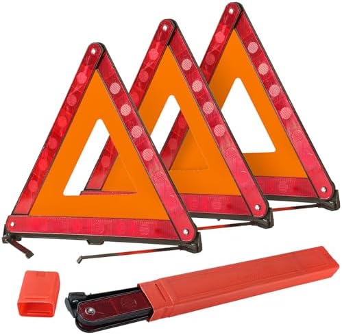 DASBET Emergency Warning Triangles 3 Pack Roadside Safety Triangle