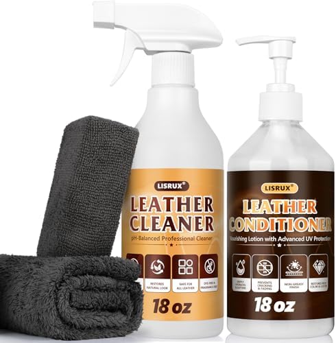 Leather Cleaner and Conditioner Kit for Cars & Home, 2 X 18 Oz, pH‑Balanced
