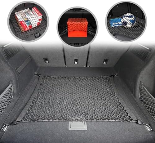 Floor Style Automotive Elastic Trunk Mesh Cargo Net for Audi Q5 Premium Prestige 2018-2025 - Premium Trunk Organizers and Storage - Luggage Net for SUV- Best Car Organizer for Audi Q 5
