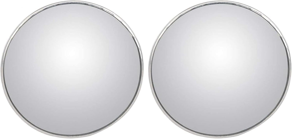 2Pcs 3 Inch Non-Adjustable Large Stick-On Convex Blind Spot Mirror, HD Glass Big Round Rear View, Strong Adhesive for Car, Van, SUV and Trucks (3"(75mm), Frameless)