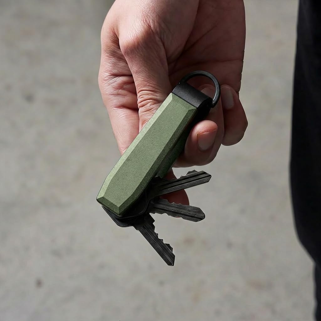 Compact Aluminum Key Organizer Holder with Pocket Clip.