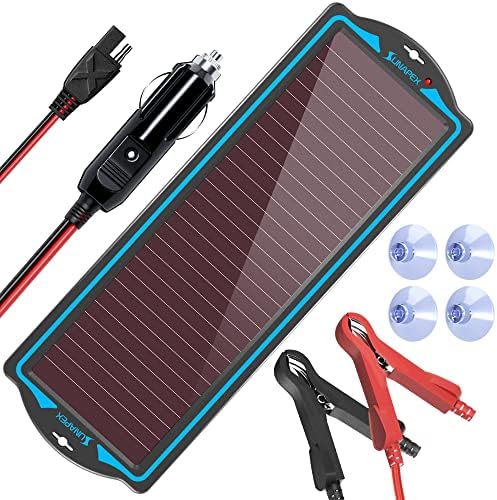 SUNAPEX 12V Solar Battery Charger Trickle Maintainer Kit for Car