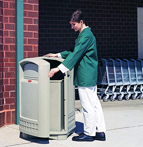 Rubbermaid Commercial Products Untouchable 35 Gal Square Container Gray for Offices/Mailrooms/Classrooms/Areas of High Waste Generation