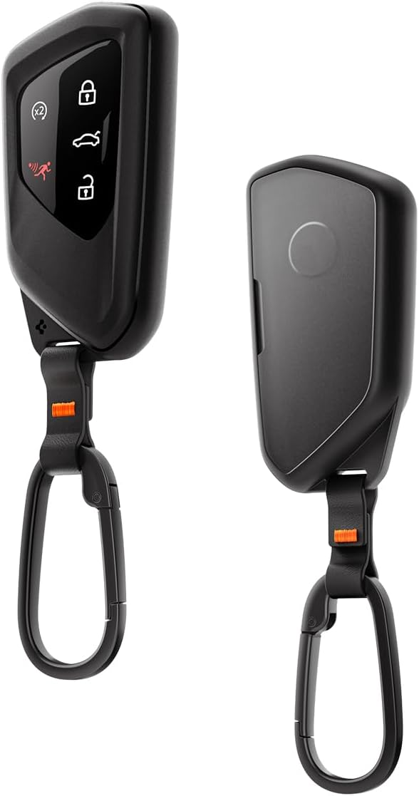 Spigen Light Slim Key Fob Cover with Carabiner [Sleek Carbon Fiber Accents] Designed for BMW G Series Smart Key Fobs (1 Pack)