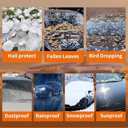 Half Car Cover for Snow Fit Medium/Small Sedans/Coupe Such as Honda Civic, Totota Corolla,Porsche 911 etc.