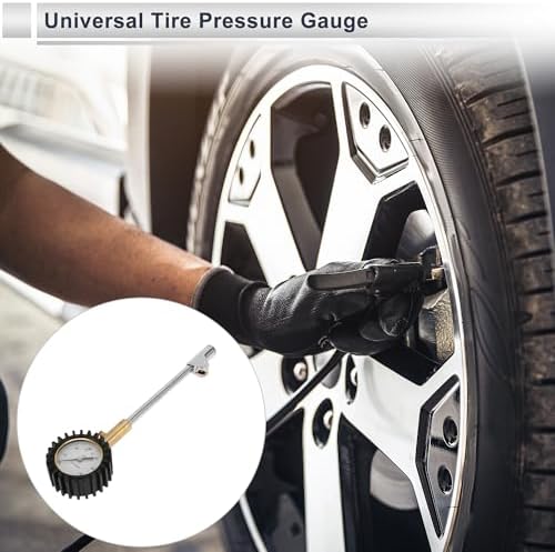 1 Pcs Universal Tire Pressure Gauge 0-60PSI 2.56 Inch Digital Pressure Gauge with Gear Sleeve Tyre Air PSI Meter for Motorcycle SUV Truck