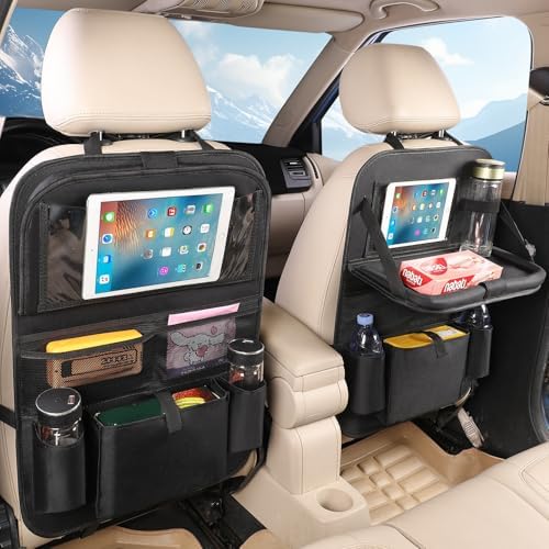 Car BackSeat Organizer,2 Pack for Kids Car Organizer Kick Mats Kick Mats Back Seat Protector with Touch Screen Tablet Holder, for Kids, Car Travel Accessories, (2PACK)